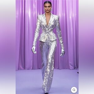 NWT Silver Sequin Women's Suit - Sz M